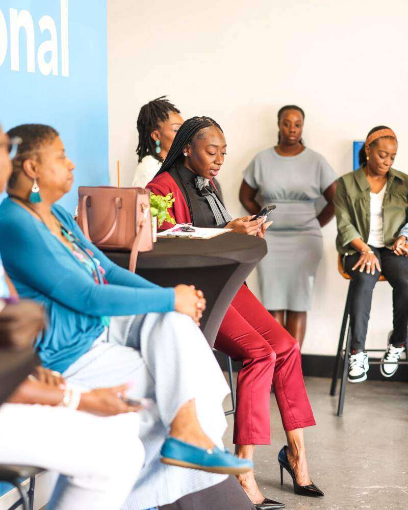 Guests seated in the welcome area at Intentional Church in Powder Springs, Georgia